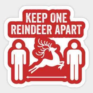 Keep One Reindeer Apart social distancing christmas Sticker